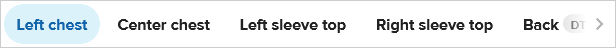 Placement tabs